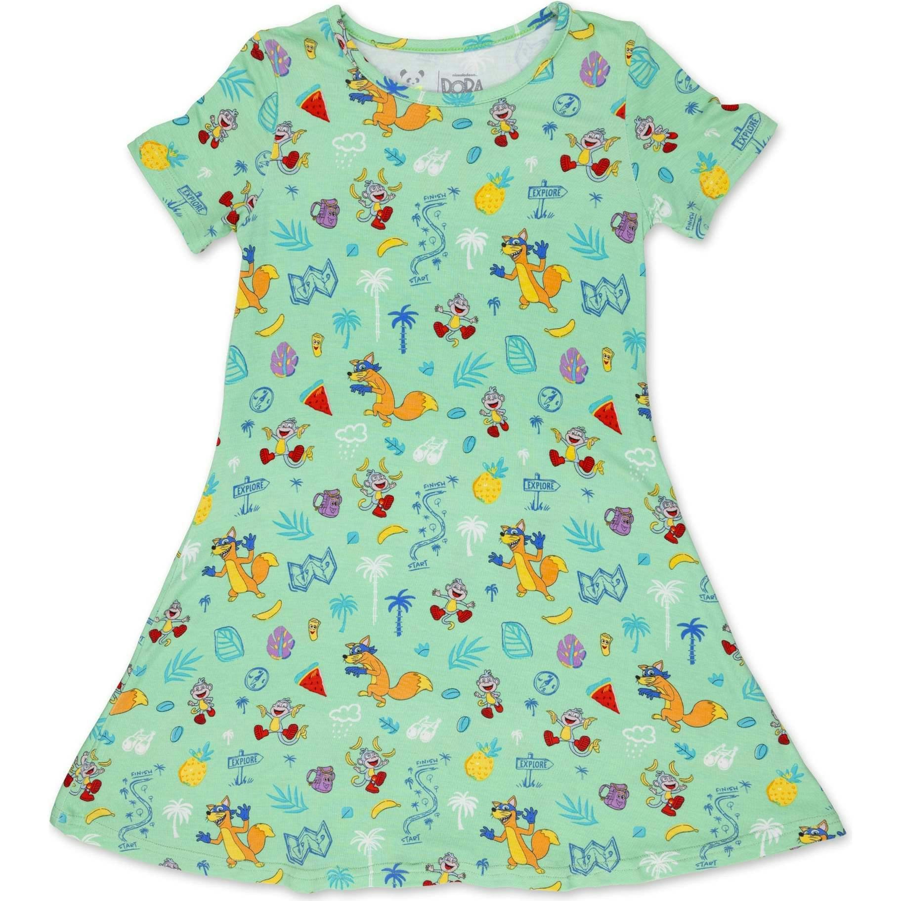 Dora: Boots' Jungle Adventure Bamboo Girls' Short Sleeve Dress