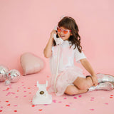 Heart Charm Glitter Bow Headband