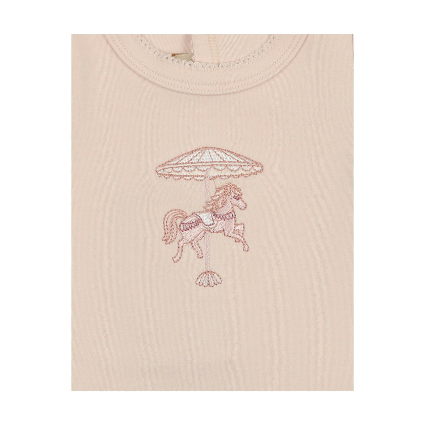 Prancing Footie & Hat Set Barely Pink