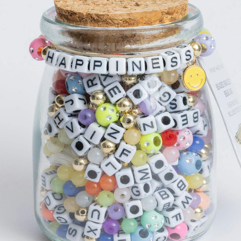 Happiness Smiley Face Block Letter DIY Bead Kit