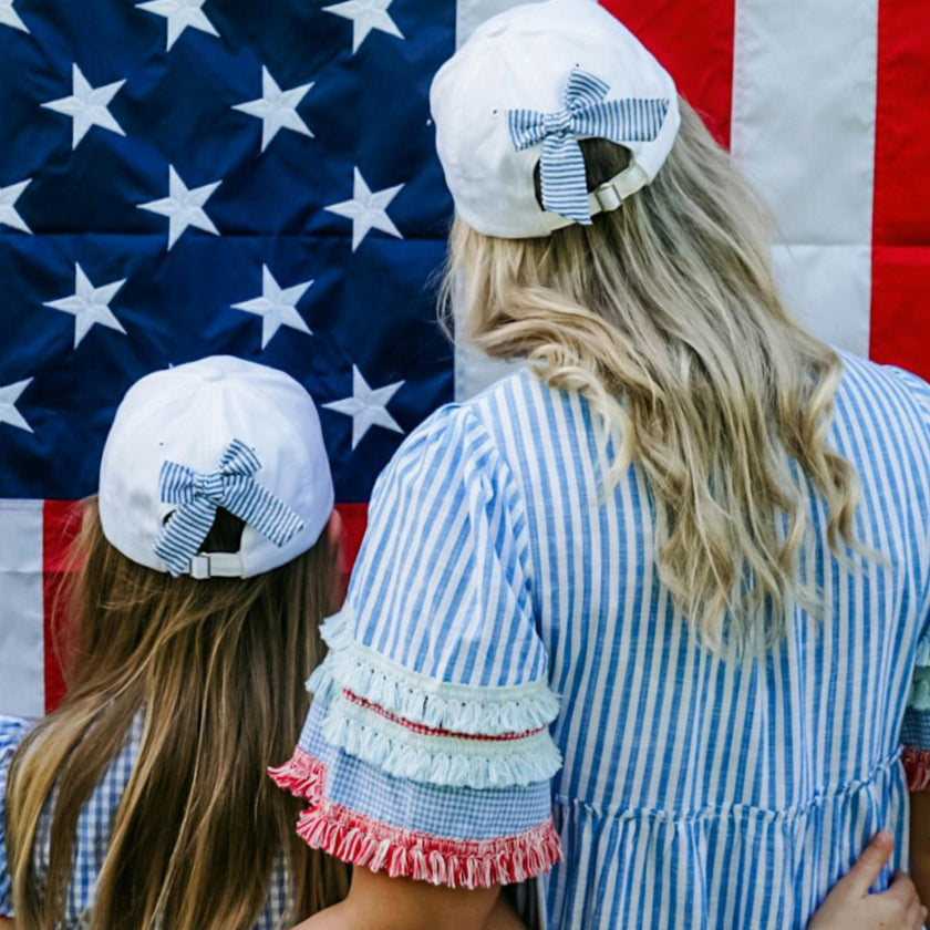 American Flag Bow Baseball Hat (Youth, Junior)