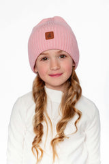 Ribbed Knit Hat Pale Dusty Pink