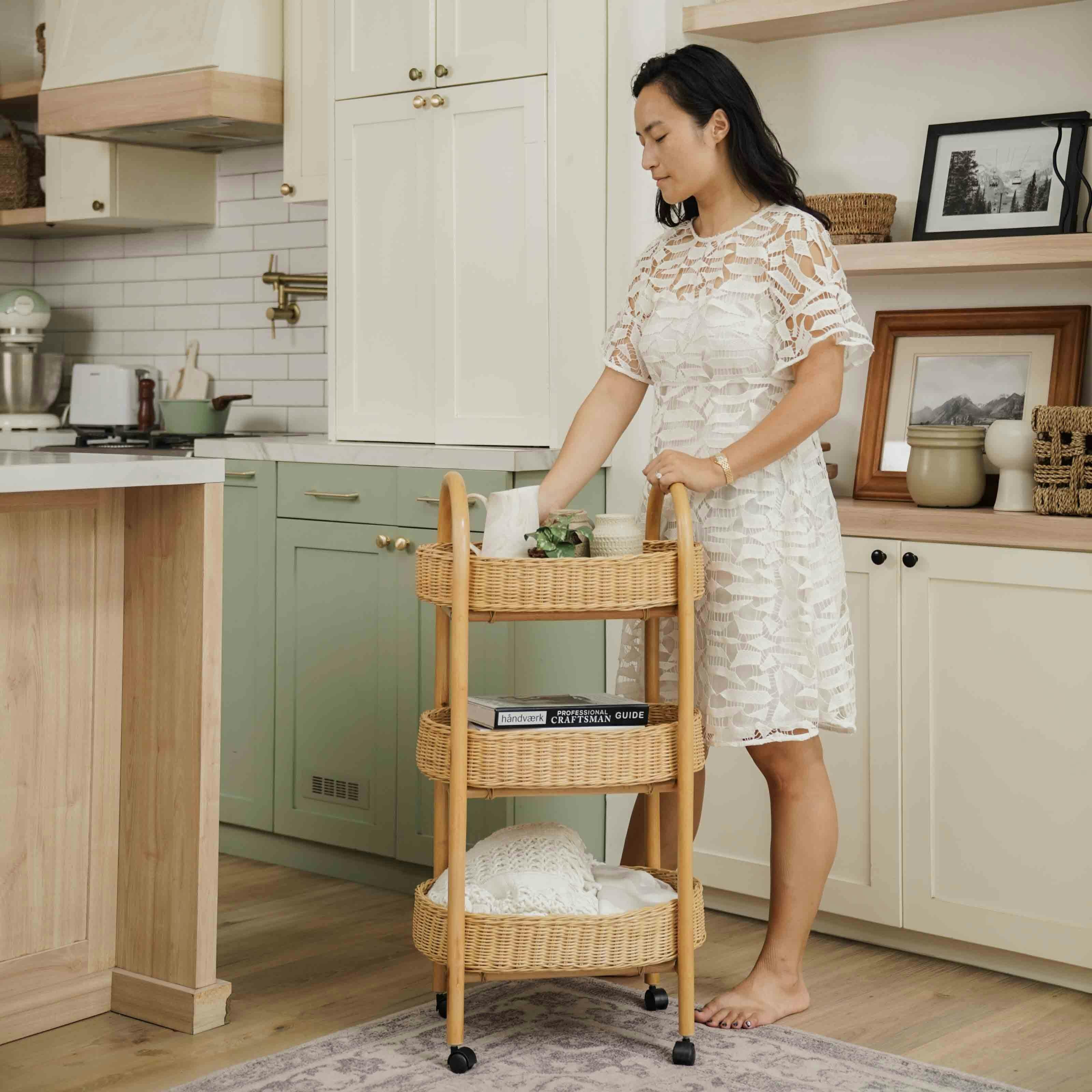 Handcrafted - Con Craft Trolley - Rattan Wicker
