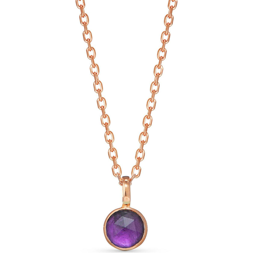 Personalized Birthstone Necklace, 18k Rose Gold Plated