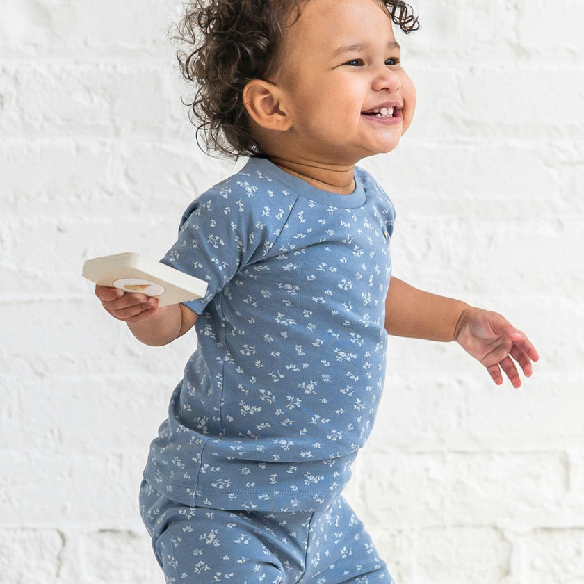 2-Piece Short Sleeve Jammie Set - Isla Floral / Sea + Ivory