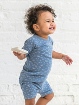 2-Piece Short Sleeve Jammie Set - Isla Floral / Sea + Ivory