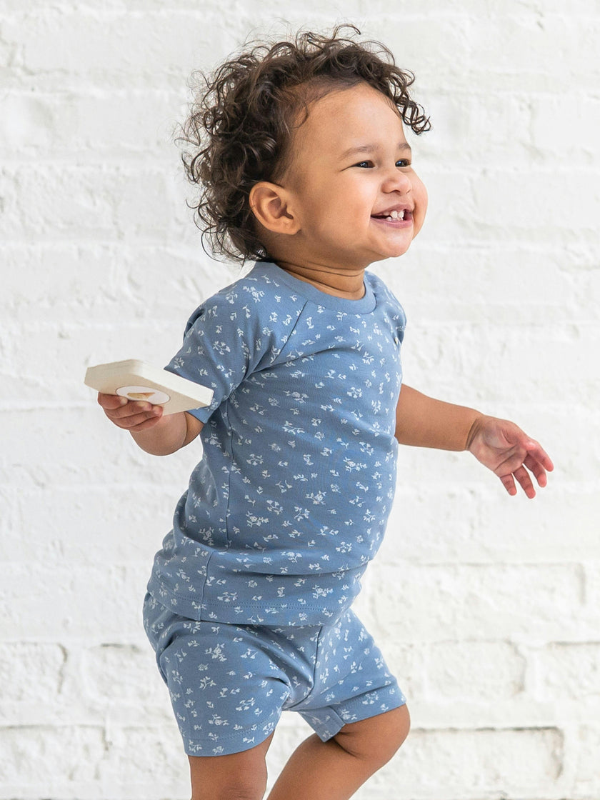 2-Piece Short Sleeve Jammie Set - Isla Floral / Sea + Ivory
