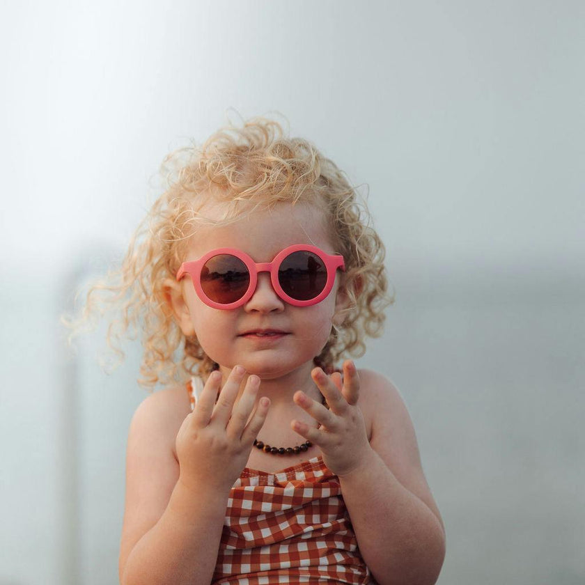 Original Round Sustainable Sunglasses | Bio-Based Bendable Polarized | Bubble Gum