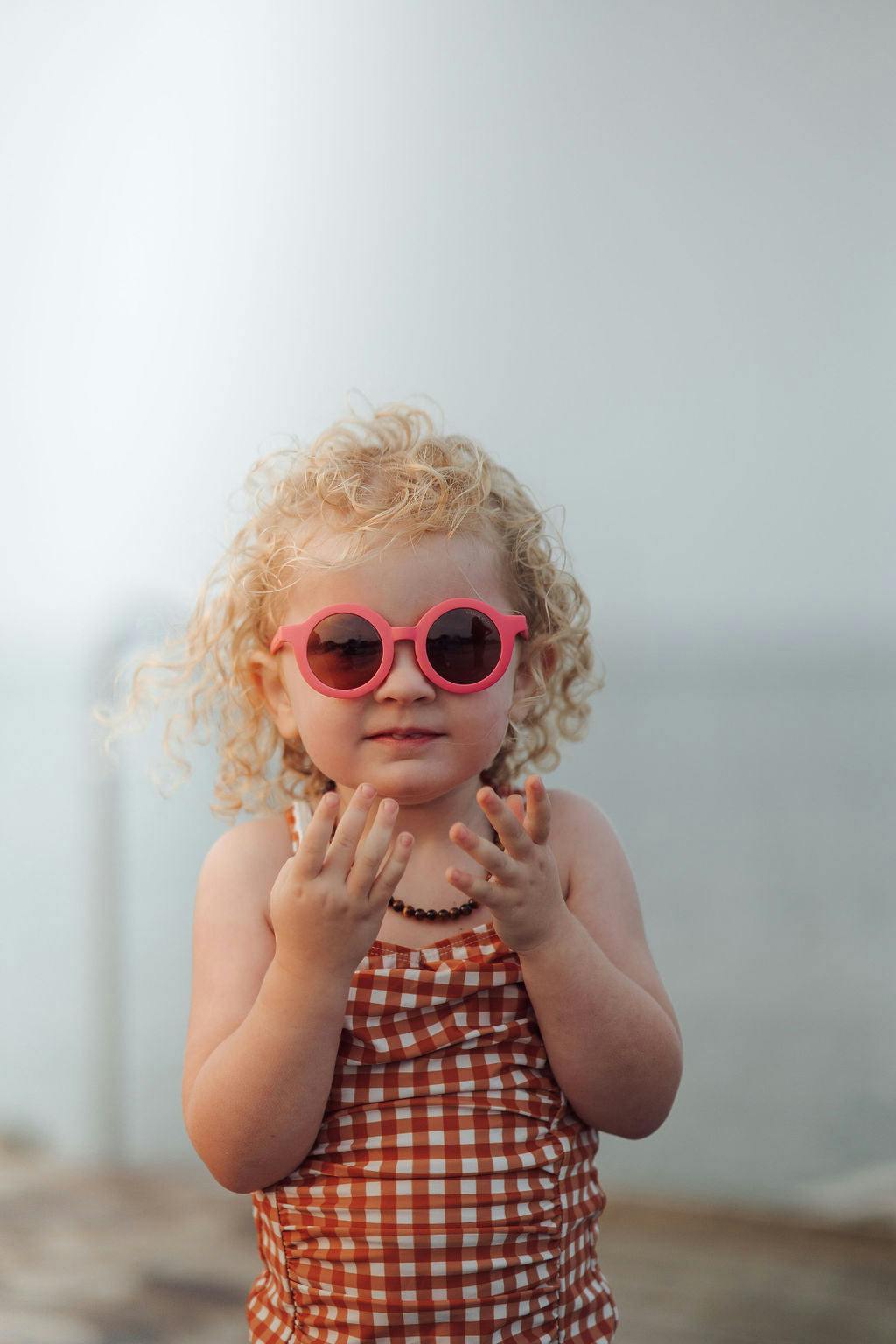Original Round Sustainable Sunglasses | Bio-Based Bendable Polarized | Bubble Gum
