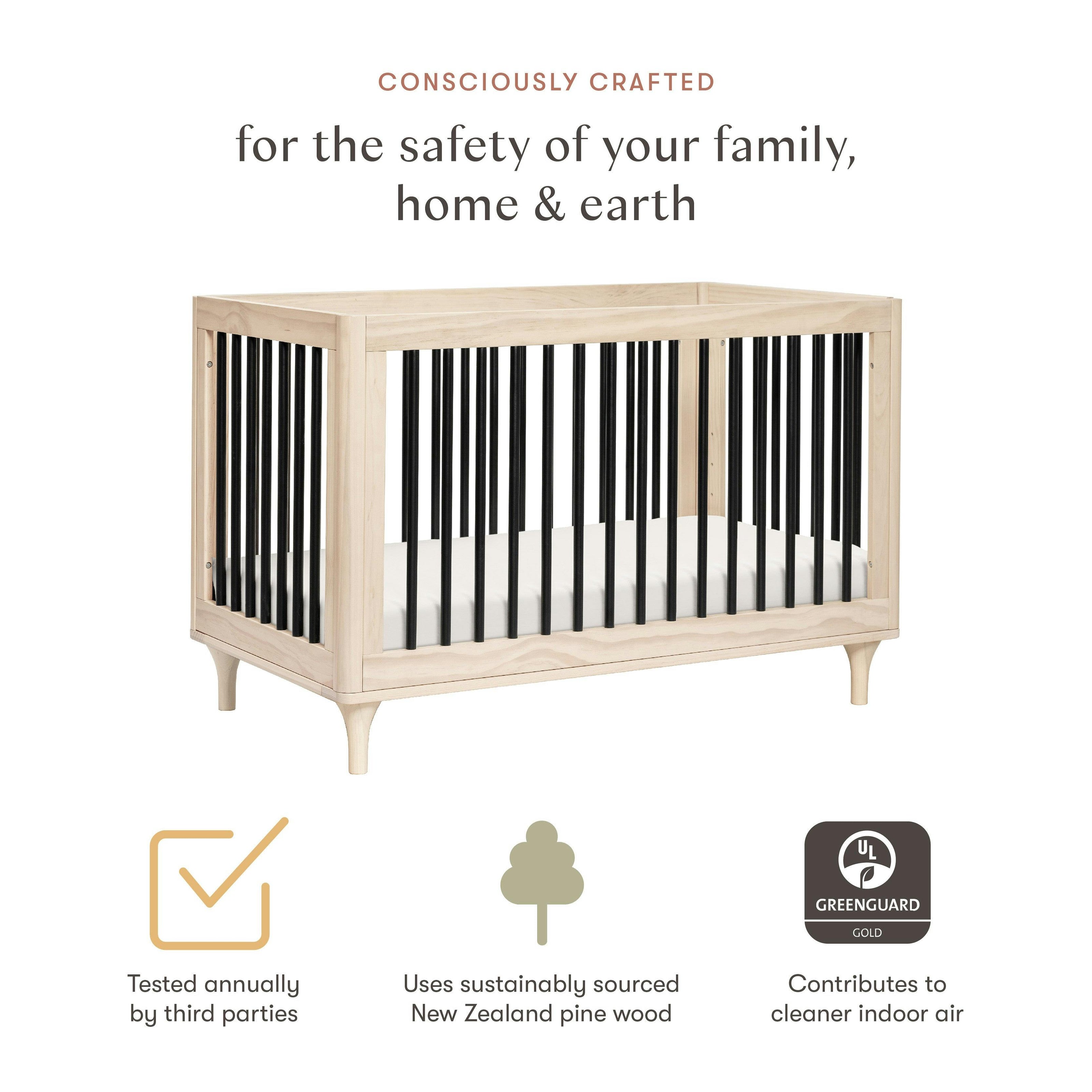Babyletto Lolly 3-in-1 Convertible Crib with Toddler Bed Conversion Kit