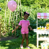 Pink Bow Towelling Playsuit