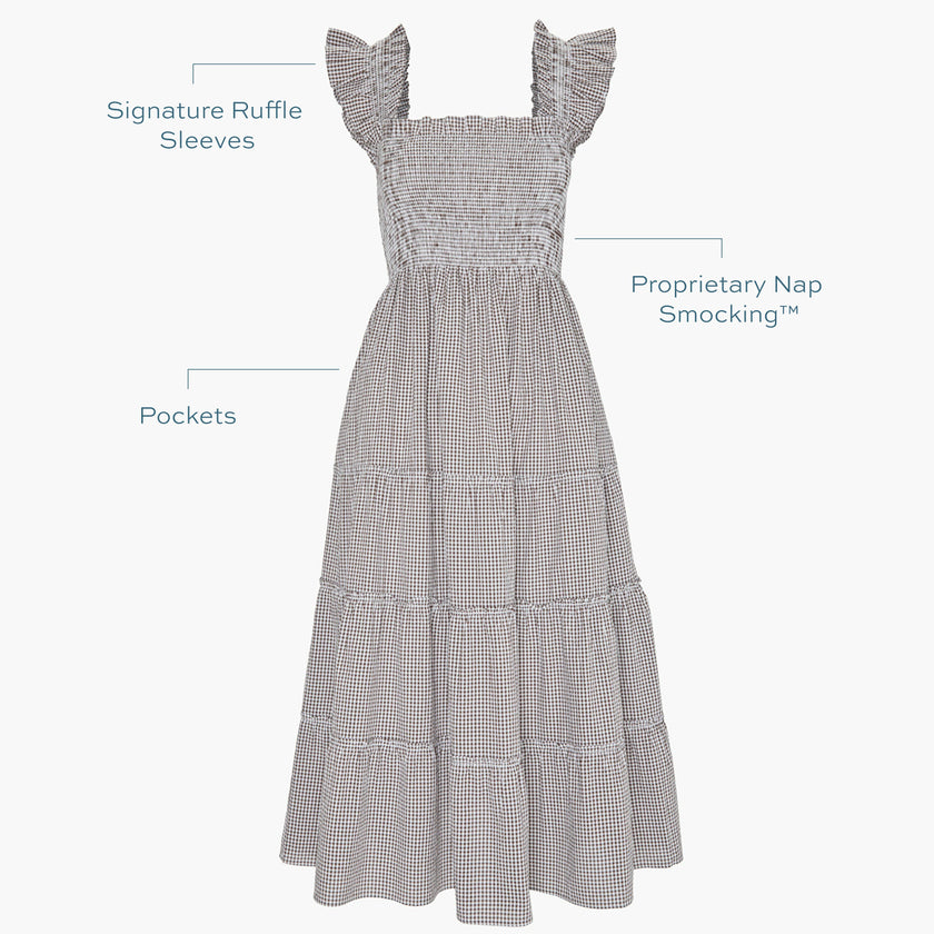 The Ellie Nap Dress - Chocolate Gingham