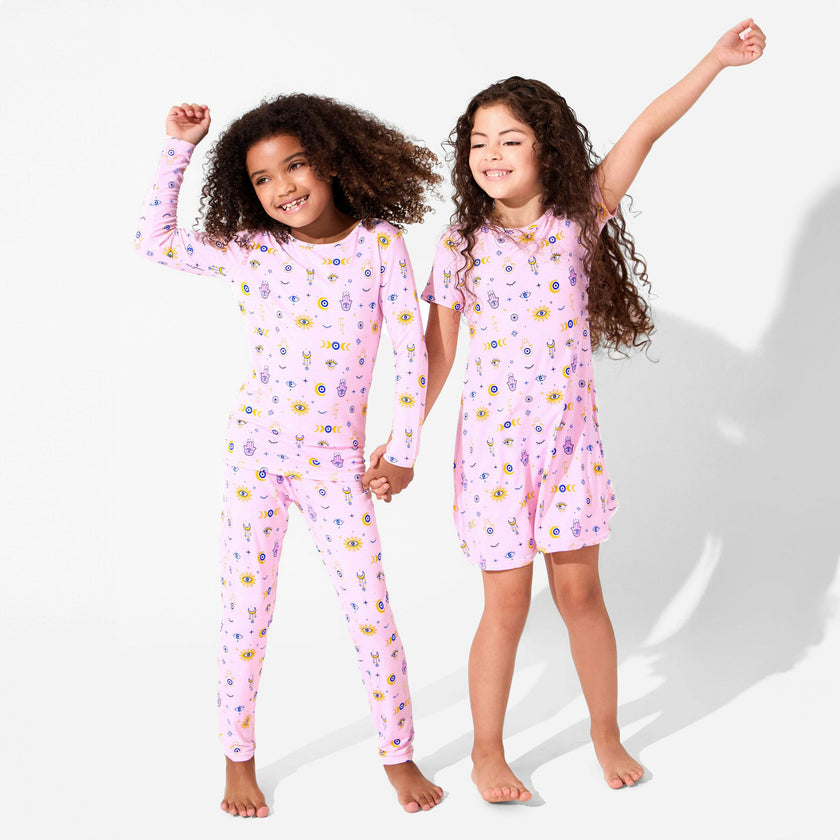 The Eye Pink Bamboo Girls' Sleeveless Dress