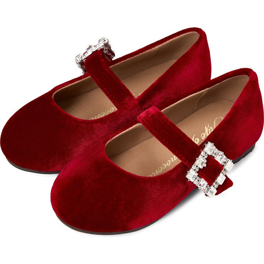 Amanda Velvet Wide Strap Square Buckle Mary Jane Shoes