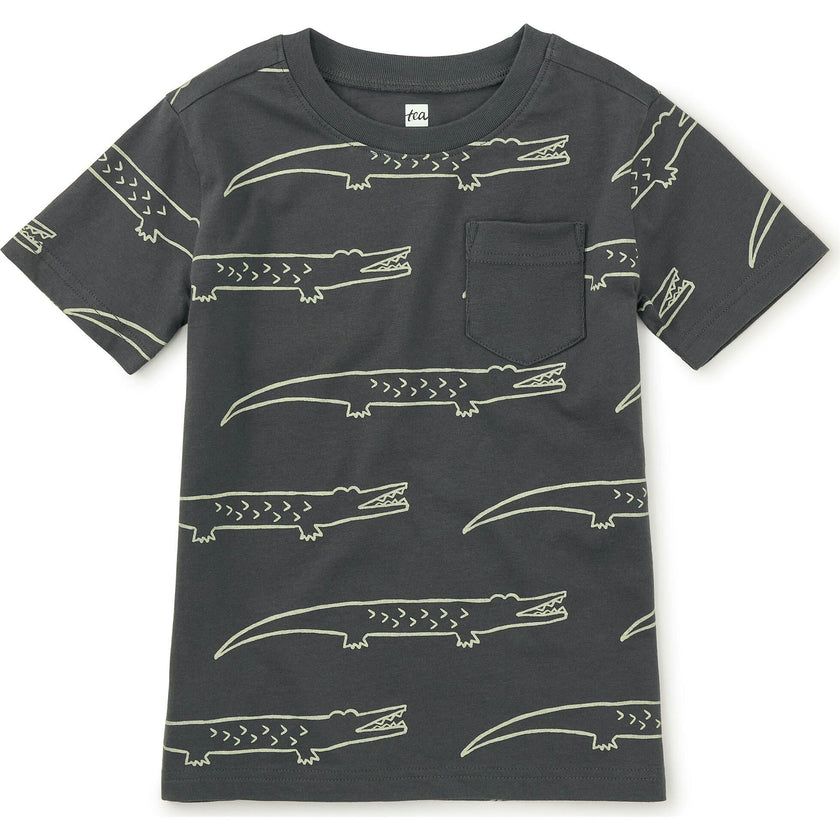 Printed Pocket Tee, Grey