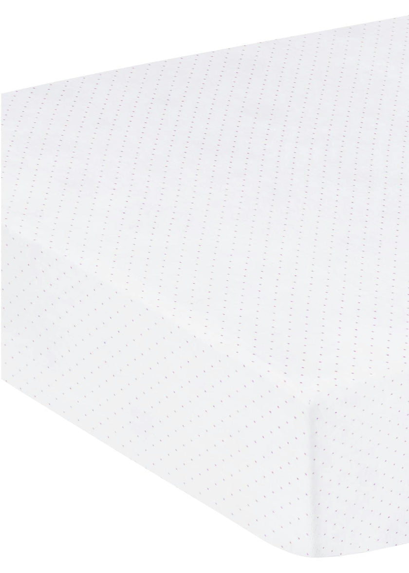Pima Crib Sheet - Pink Micro Dot