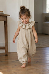 Marlowe Linen Romper | Antique Oat