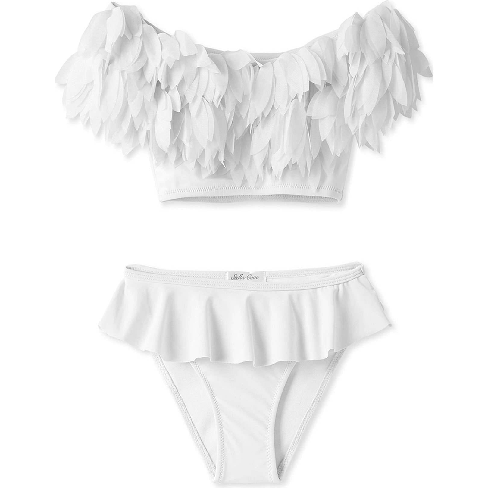 Wide Petal Neck Ruffle Bikini