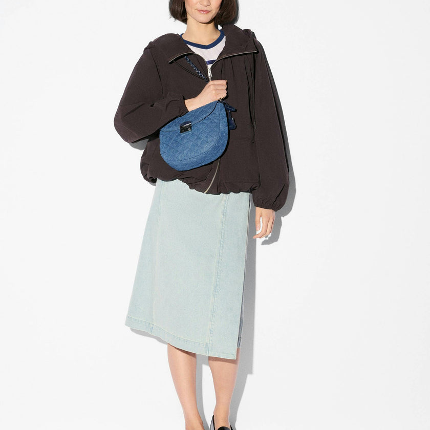 True Blue Denim Crosby Lock Saddle Crossbody