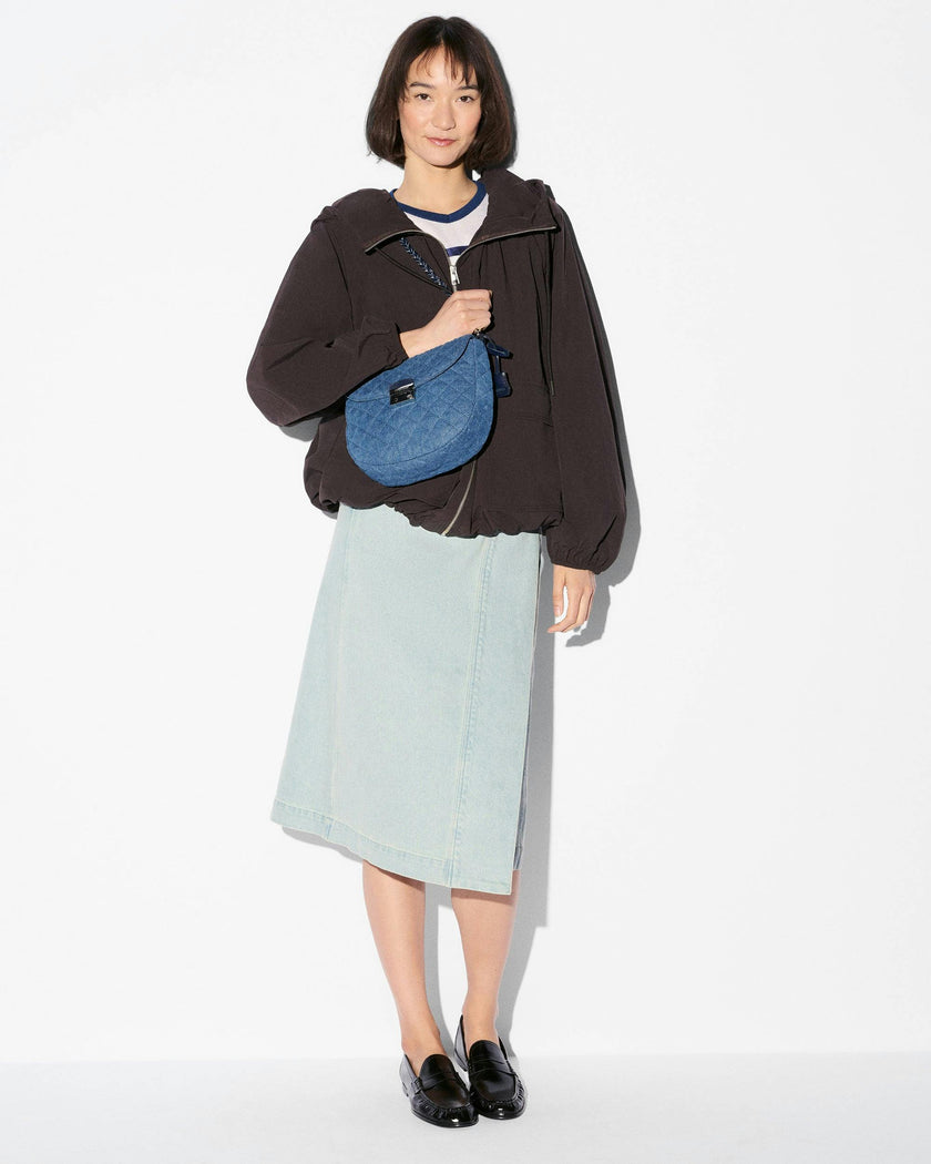 True Blue Denim Crosby Lock Saddle Crossbody