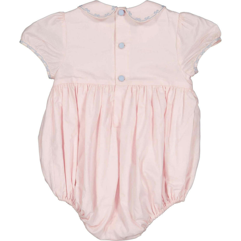 Princess Charlotte Pink Hand-Smocked Bubble Romper