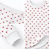 and Toddlers Girls Hearts Shorts Sleeve Snug Fitted Soft Pajamas Set