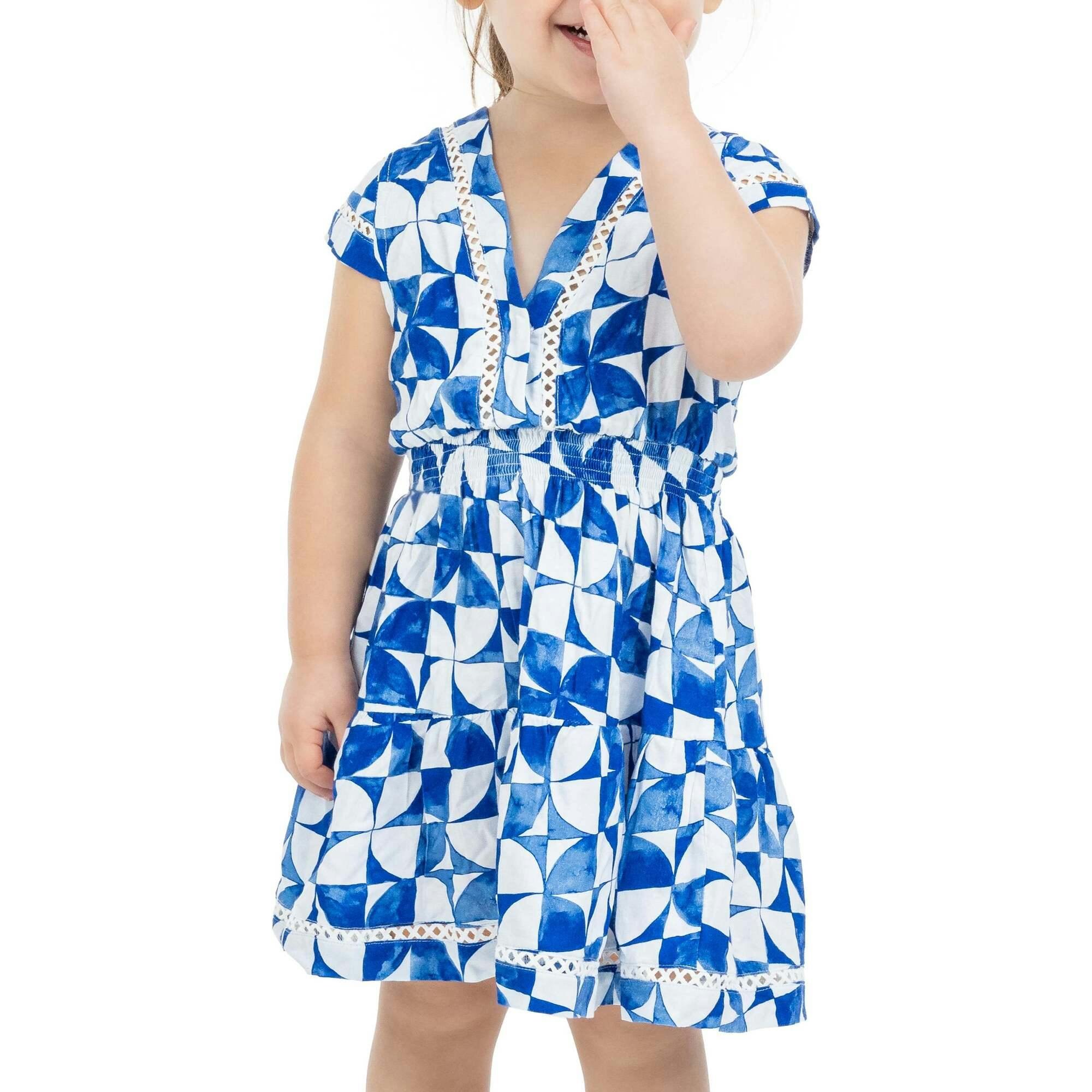 The Greece - Girls Smocked Waist Sun Dress