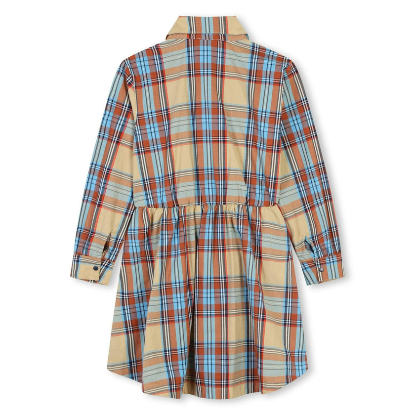 KENZO KIDS Paris Travels Checked Shirt Dress