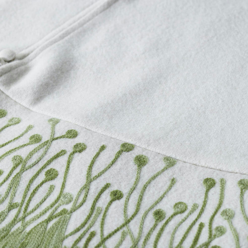 Handmade Flora Christmas Tree Skirt Green