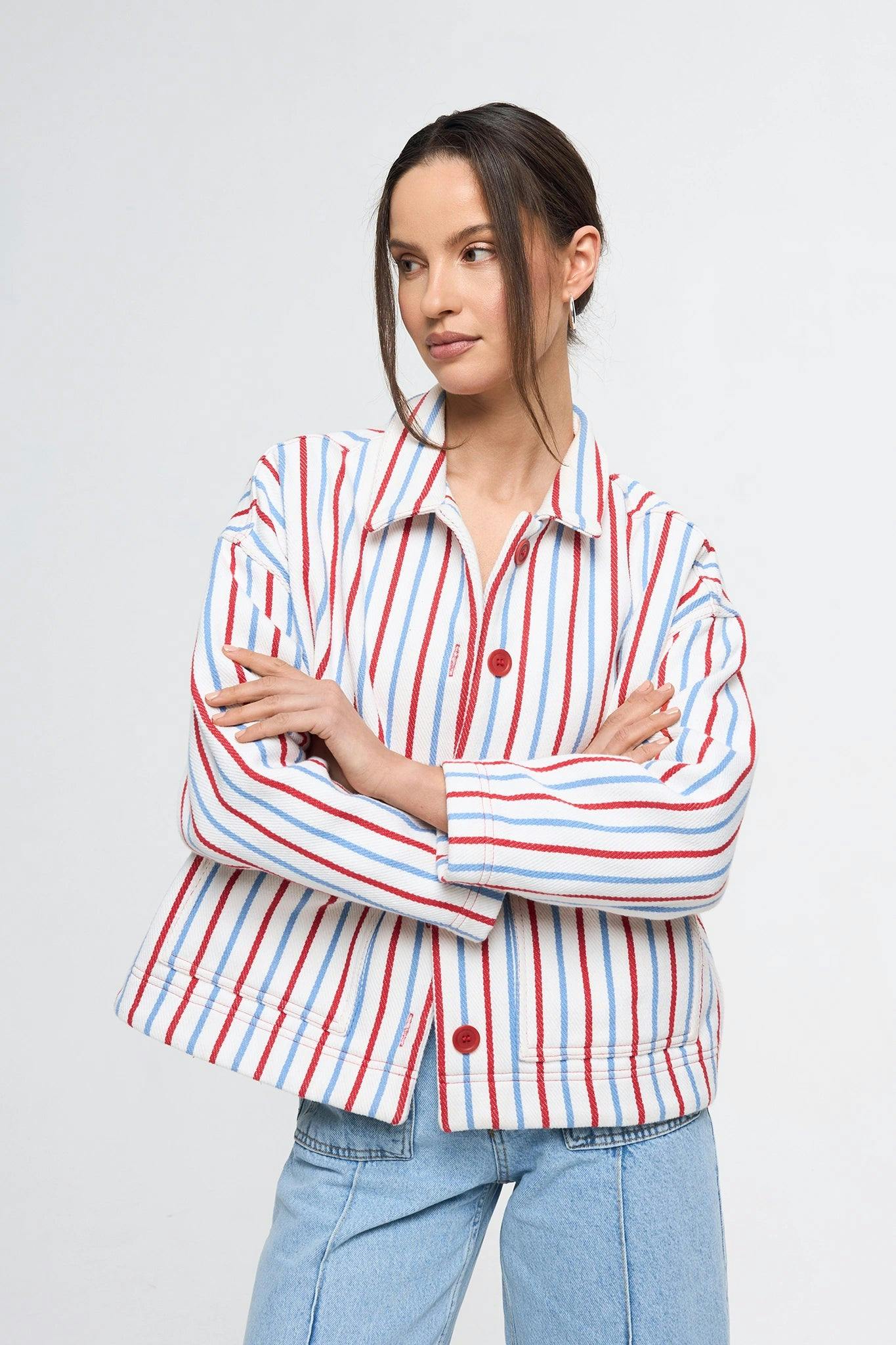women's jacket - marina stripes