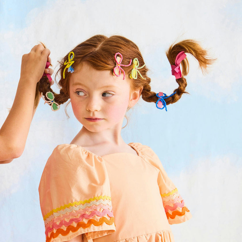 Beaded Bow Hair Clips