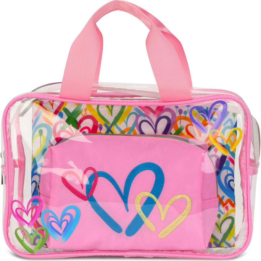 COREY PAIGE HEARTS COSMETIC BAG TRIO