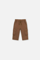 Baby Twill Pants with Cargo Pockets Neutral Brown