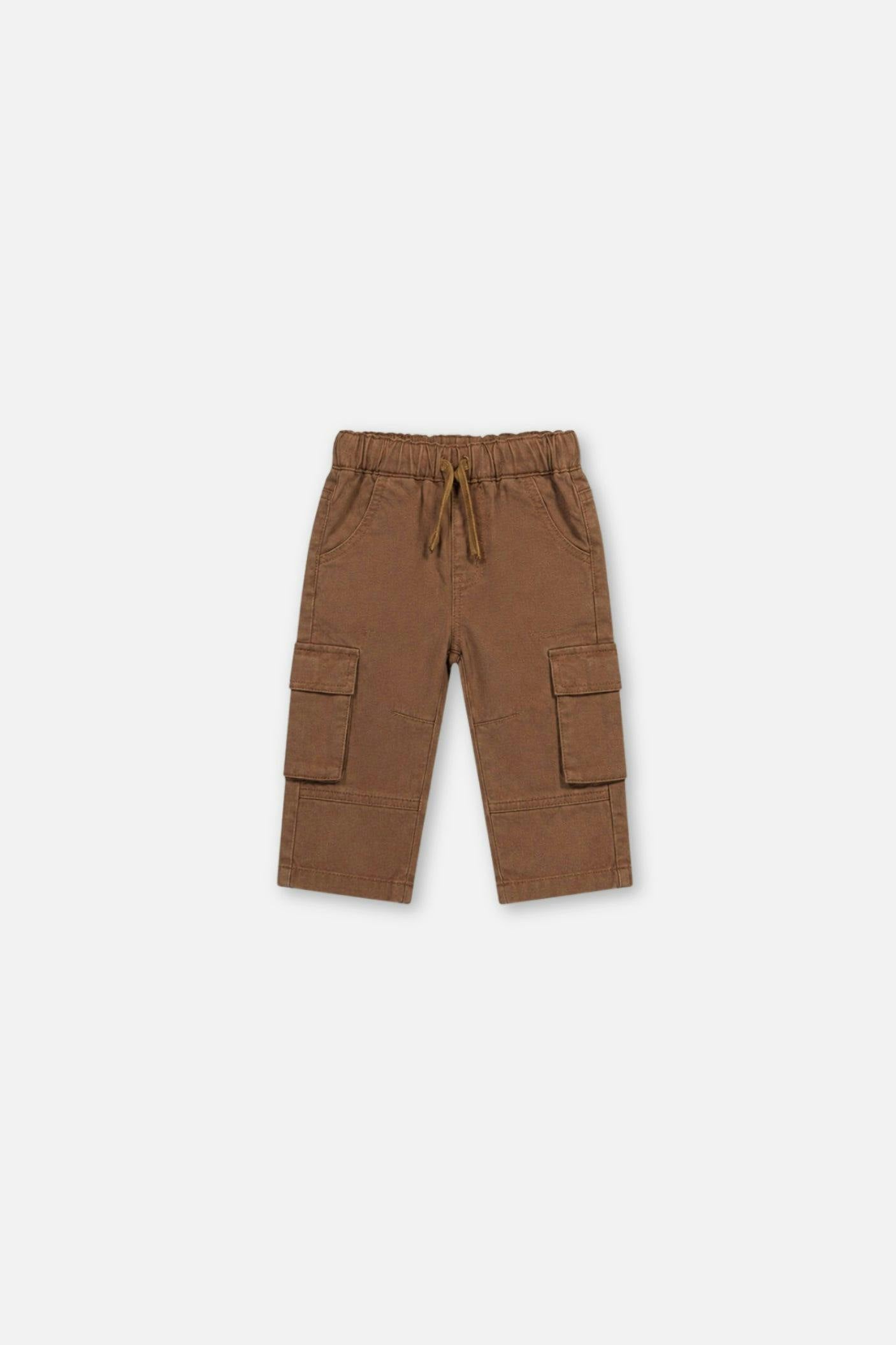 Baby Twill Pants with Cargo Pockets Neutral Brown