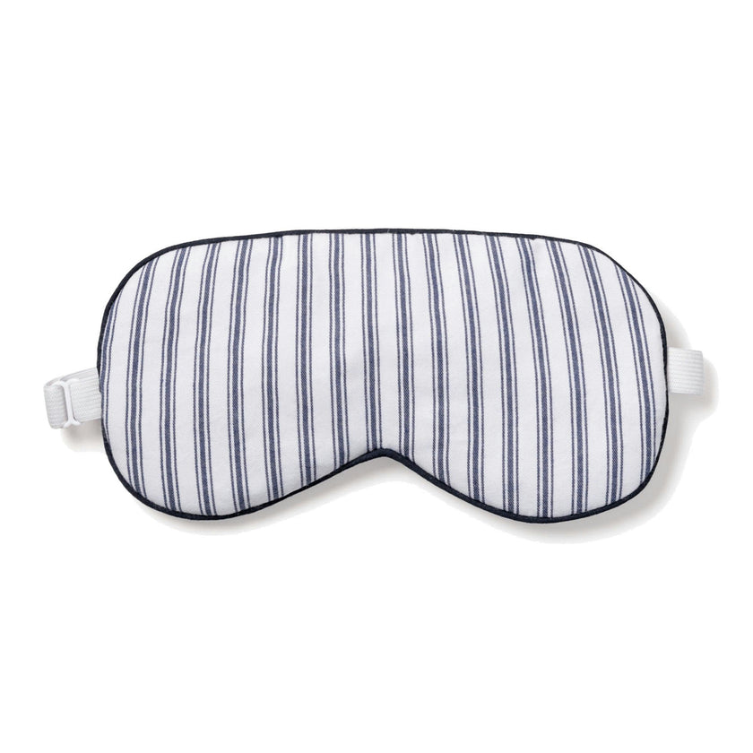 Adult's Twill Sleep Mask in Navy French Ticking
