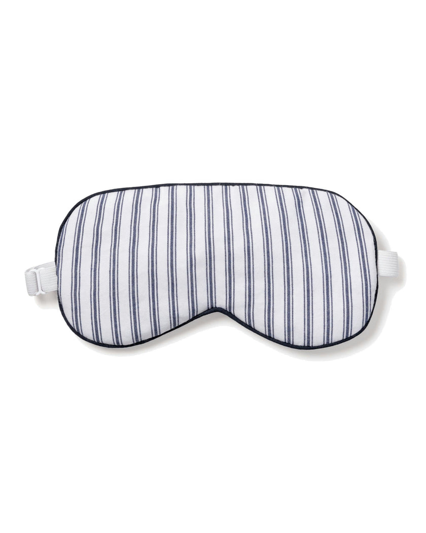 Adult's Twill Sleep Mask in Navy French Ticking