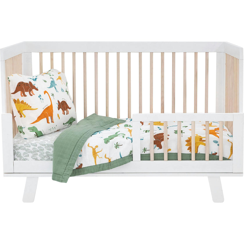 Cotton Muslin Toddler Bedding 3 Piece Set - Dino Names