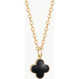 Personalized Enamel Clover Cross Necklace, 14k Gold Plated