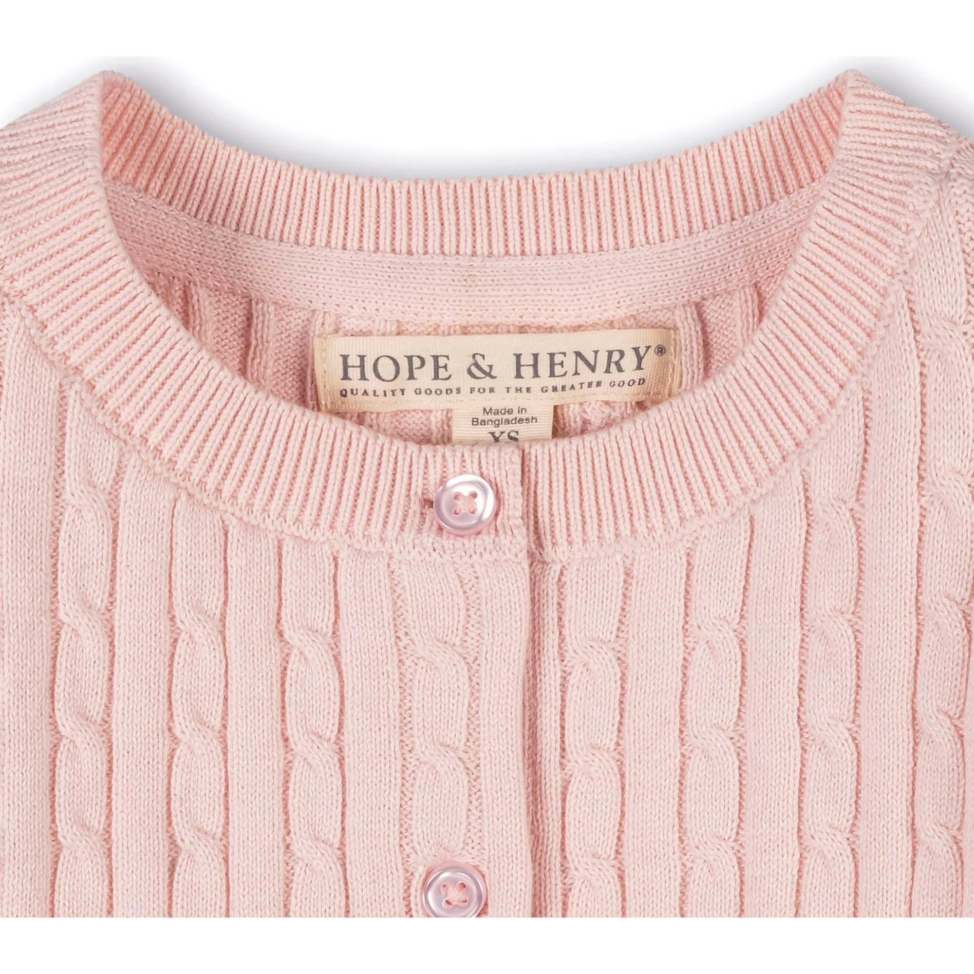Organic Classic Cable Cardigan Sweater, Pink