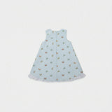 Elise Baby Dress Sleeveless, Aqua Blue Butterfly