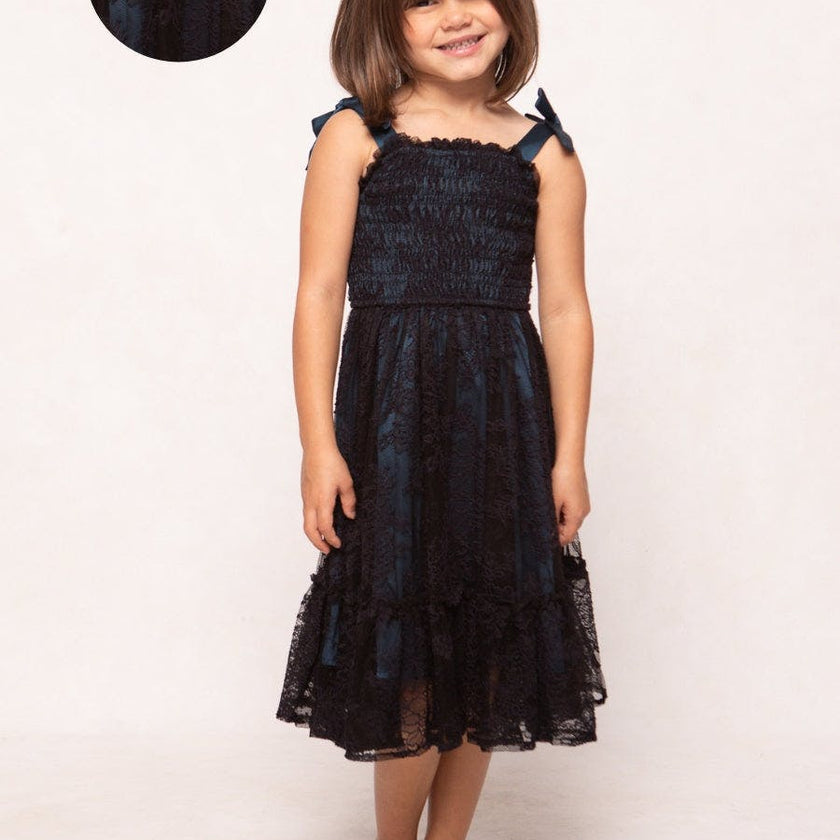 Mini Isadora Dress in Navy & Black