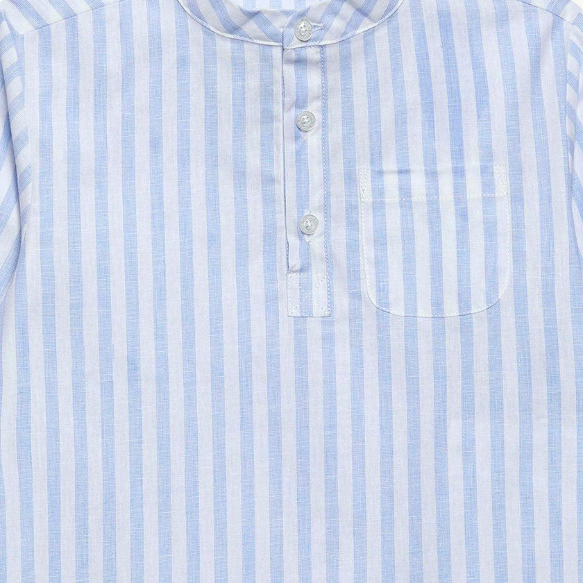 Oscar Shirt in Pale Blue Stripe