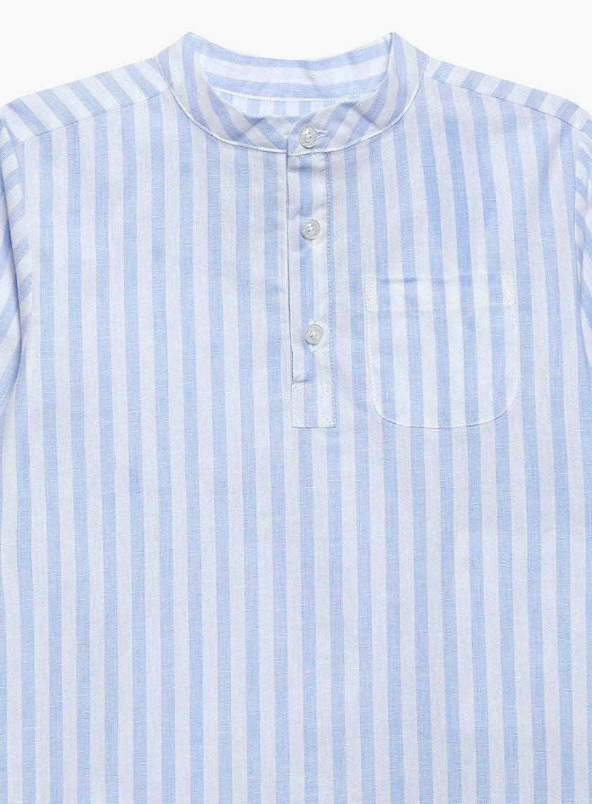 Oscar Shirt in Pale Blue Stripe