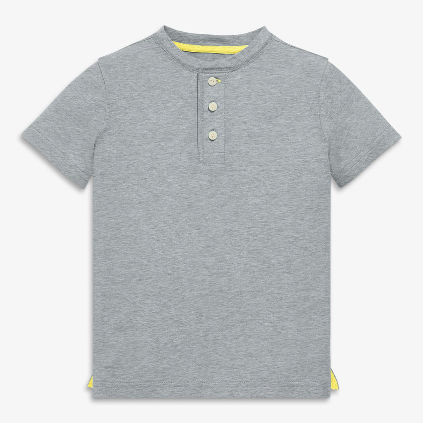 Kids heathered henley tee