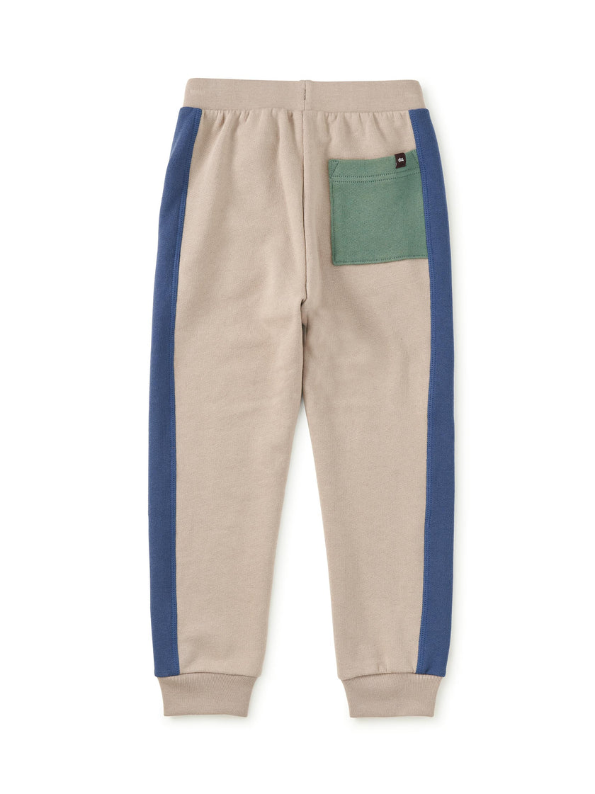 Colorblock Stripe-Out Joggers, Mist