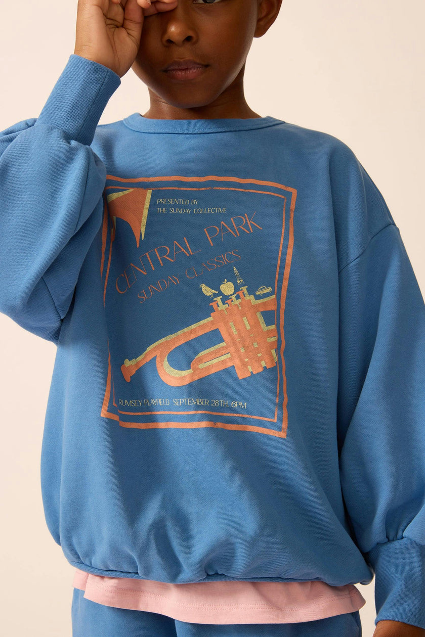 Organic Weekend Sweatshirt in Blue Note