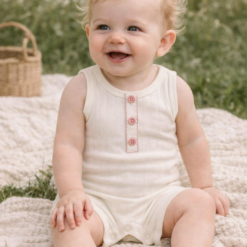 Textured Stripe Romper