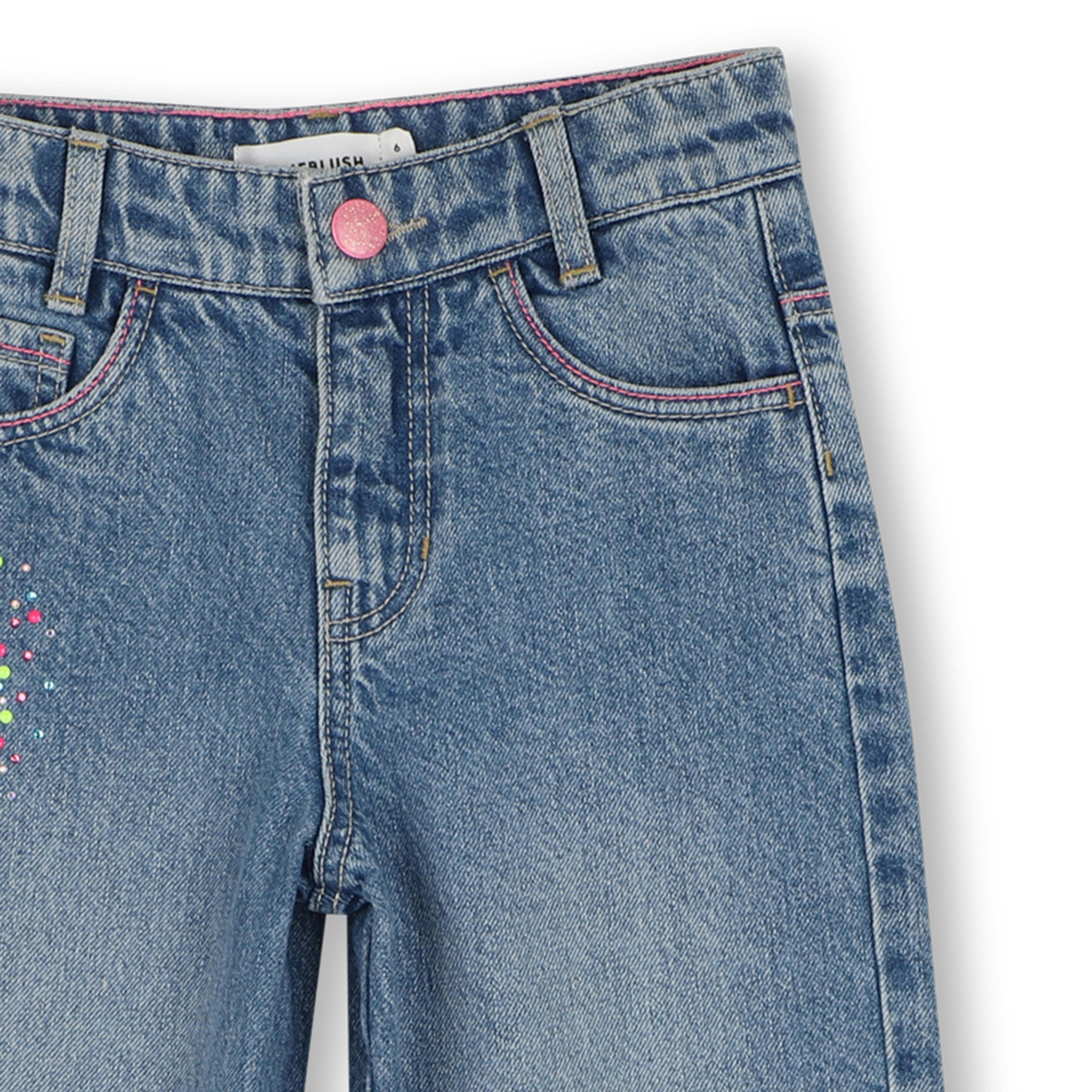 Blue Studded Denim Pants