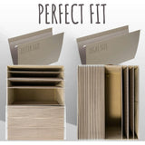ZICOTO Decorative Ivory File Box Organizer Set of 2 - Collapsible Linen File Cabinet for Easy Folder Storage - Store All Your Documents and Folders in Style