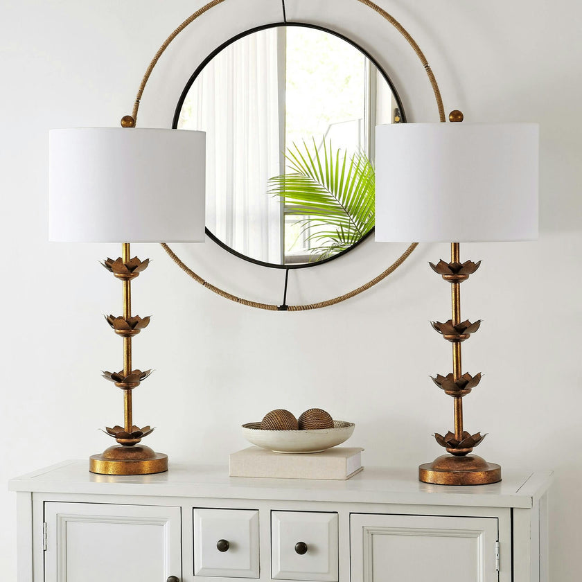 Lani Leaf Table Lamps with USB Port